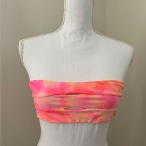 Pink and Orange Tie-Dye Tube Top